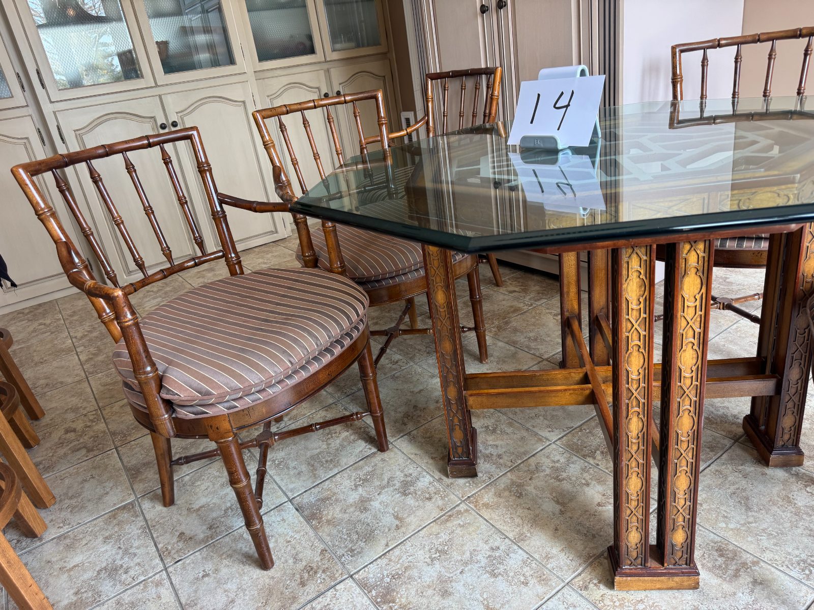 Kitchen Table Rattan Set - 5 Chair